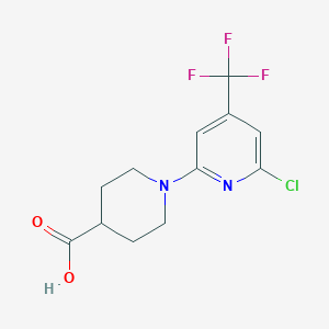 molecular formula C12H12ClF3N2O2 B1425124 1-(6-Chloro-4-(trifluoromethyl)pyridin-2-yl)piperidine-4-carboxylic acid CAS No. 1208081-19-9