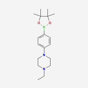 molecular formula C18H29BN2O2 B1425137 1-Ethyl-4-(4-(4,4,5,5-tetramethyl-1,3,2-dioxaborolan-2-YL)phenyl)piperazine CAS No. 656257-45-3