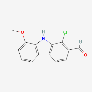 molecular formula C14H10ClNO2 B14251387 1-Chloro-8-methoxy-9H-carbazole-2-carbaldehyde CAS No. 393165-37-2