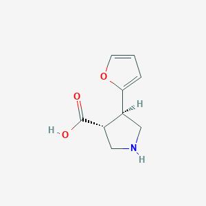 molecular formula C9H11NO3 B1425140 (+/-)-trans-4-(2-Furanyl)pyrrolidine-3-carboxylic acid CAS No. 1260592-80-0