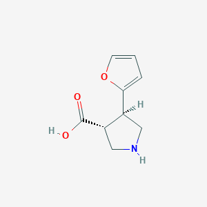 molecular formula C9H11NO3 B1425140 (3R,4R)-4-(呋喃-2-基)吡咯烷-3-羧酸 CAS No. 1260592-80-0