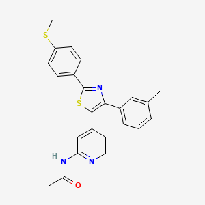 molecular formula C24H21N3OS2 B14251456 N-(4-{4-(3-Methylphenyl)-2-[4-(methylsulfanyl)phenyl]-1,3-thiazol-5-yl}pyridin-2-yl)acetamide CAS No. 365430-52-0