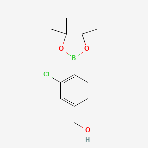 molecular formula C13H18BClO3 B1425147 (3-Chloro-4-(4,4,5,5-tetramethyl-1,3,2-dioxaborolan-2-yl)phenyl)methanol CAS No. 1485110-17-5