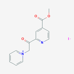 molecular formula C14H13IN2O3 B14251493 Pyridinium, 1-[2-[4-(methoxycarbonyl)-2-pyridinyl]-2-oxoethyl]-, iodide CAS No. 406164-81-6