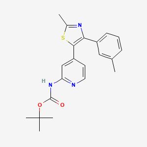 molecular formula C21H23N3O2S B14251509 tert-Butyl {4-[2-methyl-4-(3-methylphenyl)-1,3-thiazol-5-yl]pyridin-2-yl}carbamate CAS No. 365428-43-9