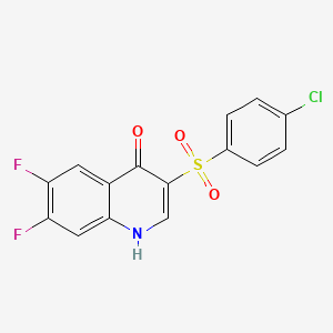 molecular formula C15H8ClF2NO3S B1425151 3-(4-Chlorobenzenesulfonyl)-6,7-difluoro-1,4-dihydroquinolin-4-one CAS No. 1325307-29-6
