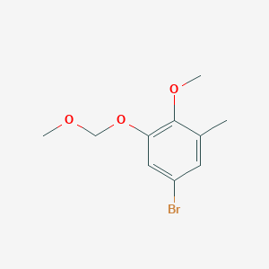 molecular formula C10H13BrO3 B14251534 Benzene, 5-bromo-2-methoxy-1-(methoxymethoxy)-3-methyl- CAS No. 244126-25-8