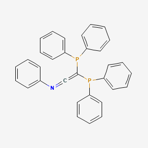 molecular formula C32H25NP2 B14251557 Benzenamine, N-[bis(diphenylphosphino)ethenylidene]- CAS No. 213920-86-6