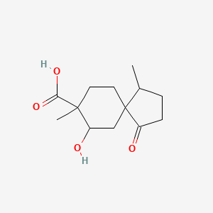 molecular formula C13H20O4 B14251565 Spiro[4.5]decane-8-carboxylic acid, 7-hydroxy-1,8-dimethyl-4-oxo- CAS No. 224620-11-5