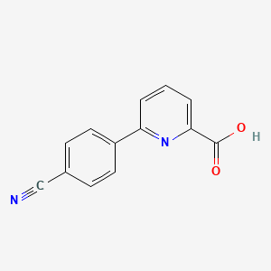 molecular formula C13H8N2O2 B1425157 6-(4-Cyanophenyl)picolinic acid CAS No. 1261929-53-6
