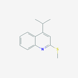 molecular formula C13H15NS B14251574 Quinoline, 4-(1-methylethyl)-2-(methylthio)- CAS No. 188836-29-5