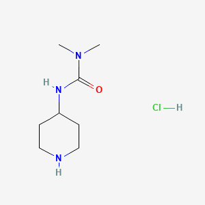 molecular formula C8H18ClN3O B1425161 1,1-Dimethyl-3-(piperidin-4-yl)urea hydrochloride CAS No. 1233955-06-0