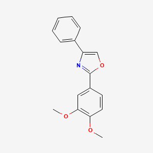 molecular formula C17H15NO3 B14251618 Oxazole, 2-(3,4-dimethoxyphenyl)-4-phenyl- CAS No. 172974-29-7