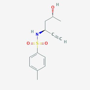 molecular formula C13H17NO3S B14251626 N-[(3S,5R)-5-Hydroxyhex-1-yn-3-yl]-4-methylbenzene-1-sulfonamide CAS No. 415915-75-2