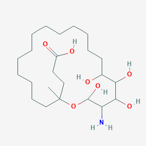 molecular formula C23H45NO7 B14251642 Oxacycloeicosane-2-propanoicacid, 19-amino-16,17,18,20-tetrahydroxy-2-methyl-, (+)- CAS No. 208528-58-9