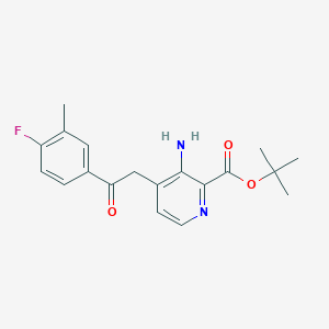 molecular formula C19H21FN2O3 B14251663 2-(2-Boc-amino-4-pyridyl)-1-(4-fluoro-3-methylphenyl)ethanone CAS No. 365428-05-3