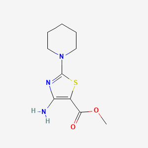 molecular formula C10H15N3O2S B1425167 Methyl 4-amino-2-(piperidin-1-yl)thiazole-5-carboxylate CAS No. 99967-77-8