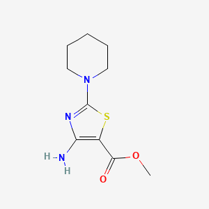 molecular formula C10H15N3O2S B1425167 Methyl 4-amino-2-(piperidin-1-yl)-1,3-thiazole-5-carboxylate CAS No. 99967-77-8