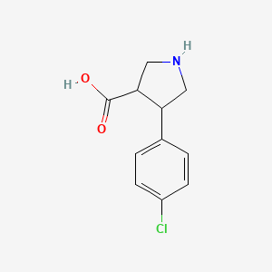 molecular formula C11H12ClNO2 B1425175 4-(4-Chlorophenyl)pyrrolidine-3-carboxylic acid CAS No. 1367950-76-2