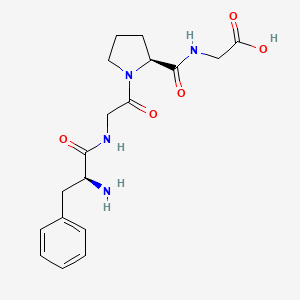 molecular formula C18H24N4O5 B14251755 Glycine, L-phenylalanylglycyl-L-prolyl- CAS No. 165745-00-6