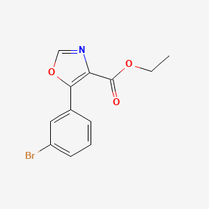 molecular formula C12H10BrNO3 B1425186 5-(3-Bromo-phenyl)-oxazole-4-carboxylic acid ethyl ester CAS No. 885274-09-9