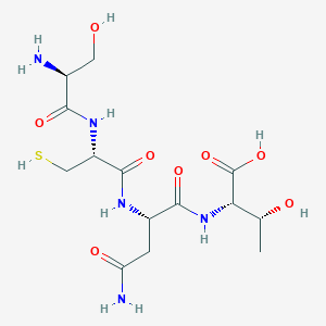 molecular formula C14H25N5O8S B14251899 L-Threonine, L-seryl-L-cysteinyl-L-asparaginyl- CAS No. 401844-71-1