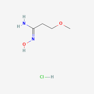 molecular formula C4H11ClN2O2 B1425196 N'-hydroxy-3-methoxypropanimidamide;hydrochloride CAS No. 67015-15-0