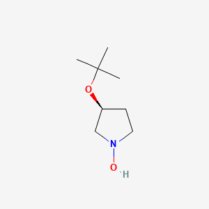 molecular formula C8H17NO2 B14252045 Pyrrolidine, 3-(1,1-dimethylethoxy)-1-hydroxy-, (3S)- CAS No. 167971-77-9