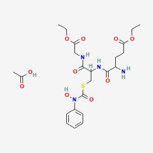 molecular formula C23H34N4O10S B14252096 Glycine, L-gamma-glutamyl-S-[(hydroxyphenylamino)carbonyl]-L-cysteinyl-, diethyl ester, monoacetate (salt) (9CI) 