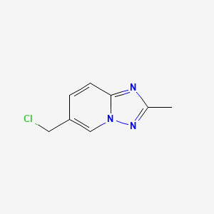 molecular formula C8H8ClN3 B1425219 6-(Chloromethyl)-2-methyl-[1,2,4]triazolo[1,5-a]pyridine CAS No. 1375302-31-0