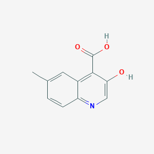 molecular formula C11H9NO3 B1425220 3-Hydroxy-6-methylquinoline-4-carboxylic acid CAS No. 854860-35-8