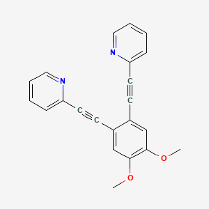molecular formula C22H16N2O2 B14252202 Pyridine, 2,2'-[(4,5-dimethoxy-1,2-phenylene)di-2,1-ethynediyl]bis- CAS No. 403823-41-6