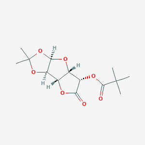 molecular formula C14H20O7 B1425225 1,2-O-Isopropylidene-alpha-D-glucofuranosiduronoic Acid 5-o-Pivaloate 6,3-Lactone CAS No. 78748-89-7
