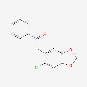molecular formula C15H11ClO3 B14252327 Ethanone, 2-(6-chloro-1,3-benzodioxol-5-yl)-1-phenyl- CAS No. 214288-78-5