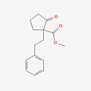 molecular formula C15H18O3 B14252334 Cyclopentanecarboxylic acid, 2-oxo-1-(2-phenylethyl)-, methyl ester CAS No. 172805-63-9