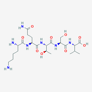 molecular formula C23H43N7O9 B14252376 L-Lysyl-L-glutaminyl-L-threonyl-L-seryl-L-valine CAS No. 474424-13-0