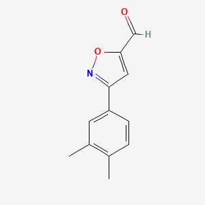 molecular formula C12H11NO2 B1425239 3-(3,4-DIMETHYL-PHENYL)-ISOXAZOLE-5-CARBALDEHYDE CAS No. 885273-72-3