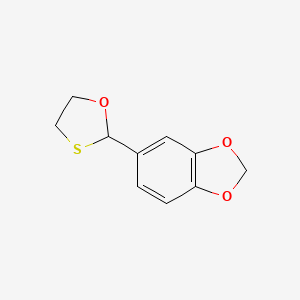 molecular formula C10H10O3S B14252458 1,3-Benzodioxole, 5-(1,3-oxathiolan-2-yl)- CAS No. 335242-40-5