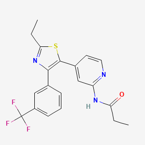 molecular formula C20H18F3N3OS B14252510 N-(4-{2-Ethyl-4-[3-(trifluoromethyl)phenyl]-1,3-thiazol-5-yl}pyridin-2-yl)propanamide CAS No. 365430-56-4
