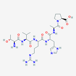 molecular formula C29H49N11O8 B14252518 L-Threonyl-L-valyl-N~5~-(diaminomethylidene)-L-ornithyl-L-histidyl-L-alanyl-L-proline CAS No. 336838-53-0