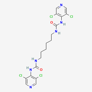 molecular formula C18H20Cl4N6O2 B14252612 N,N'-Hexane-1,6-diylbis[N'-(3,5-dichloropyridin-4-yl)urea] CAS No. 242140-13-2