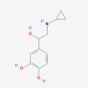 molecular formula C11H15NO3 B142527 4-[2-(Cyclopropylamino)-1-hydroxyethyl]benzene-1,2-diol CAS No. 127560-11-6