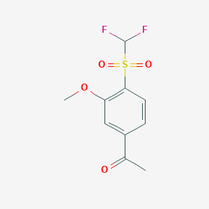 molecular formula C10H10F2O4S B1425273 1-(4-二氟甲磺酰-3-甲氧基苯基)乙酮 CAS No. 1235441-69-6