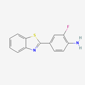 molecular formula C13H9FN2S B14252758 Benzenamine, 4-(2-benzothiazolyl)-2-fluoro- CAS No. 343975-63-3