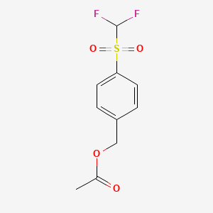 molecular formula C10H10F2O4S B1425277 (4-Difluoromethanesulfonylphenyl)methyl acetate CAS No. 1221722-64-0