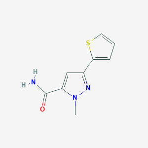 molecular formula C9H9N3OS B1425280 1-甲基-3-(噻吩-2-基)-1H-吡唑-5-甲酰胺 CAS No. 876316-90-4