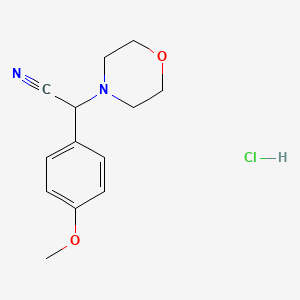 molecular formula C13H17ClN2O2 B1425291 (4-Methoxy-phenyl)-morpholin-4-yl-acetonitrile hydrochloride CAS No. 1129307-07-8