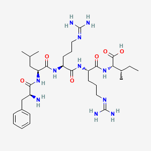molecular formula C33H57N11O6 B14252949 L-Phenylalanyl-L-leucyl-N~5~-(diaminomethylidene)-L-ornithyl-N~5~-(diaminomethylidene)-L-ornithyl-L-isoleucine CAS No. 166984-16-3