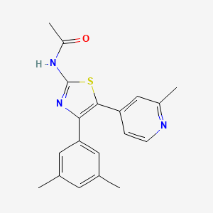 molecular formula C19H19N3OS B14253052 N-[4-(3,5-Dimethylphenyl)-5-(2-methyl-4-pyridyl)-1,3-thiazol-2-YL]acetamide CAS No. 365429-55-6