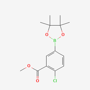 molecular formula C14H18BClO4 B1425311 Methyl 2-chloro-5-(4,4,5,5-tetramethyl-1,3,2-dioxaborolan-2-YL)benzoate CAS No. 625470-33-9